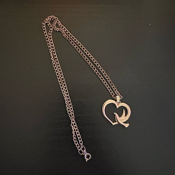 Heart and Dove Necklace - Picture 2 of 5